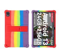 Coque pour Blackview Mega 1 11,5" tablette avec béquille PC, silicone souple, lavable, coin épais résistant aux chocs, arc-en-ciel