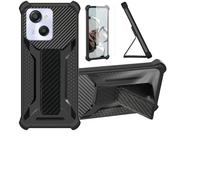 Coque pour Blackview Oscal Modern 8 Coque Étui Case Cover Hybride [avec Protection d'écran en Verre trempé] [Support magnétique Pliable] [givré résistant aux Empreintes digitales] Noir