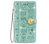 Coque pour Blackview Oscal Modern 8 Étui en Cuir Flip Cover Cute Chat Chiot Motif Housse 360 Etui a Rabat Cover Magnetique Fonction Stand et Fentes Carte de Crédit Pochette Violette