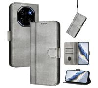 Coque pour Blackview Shark 6 Étui de Protection Housse Premium en Cuir PU, Pochette de Portefeuille Etui à Rabat -Gris