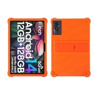 Coque pour Blackview Tab 90 WiFi/Tab 9 WiFi 11" Tablette avec béquille PC, Silicone Souple Lavable, Coins Épais Antichoc, Orange