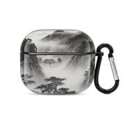 Coque pour casque Bluetooth - Temple antique dans la brume - Coque rigide antichoc en polycarbonate - Couverture complète compatible avec le chargement sans fil et les Airpods (3e génération) avec