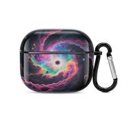Coque pour casque Bluetooth Vortex of Strange Nebula imprimée coque antichoc en polycarbonate rigide couverture complète compatible avec le chargement sans fil et les Airpods (3e génération) avec