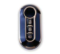 Coque pour clé de Voiture TPU RUXYAXFOL, Compatible avec Fiat 500, Punto, Bravo, Brava, Panda, Doblo, Ducato, Idea, Line, Ulysse, Type, Lance, Ypslon, Delta, Musa, 2 Coques,Or Noir