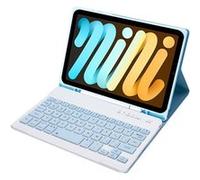 Coque pour Compatible avec iPad Mini 7 A17 Pro 2024 / Mini 6 8,3 pouces Étui Clavier Bluetooth Détachable avec Pporte-crayon et Support Rabattable ZURSANA Taupe Taupe