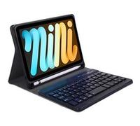 Coque pour Compatible avec iPad Mini 7 A17 Pro 2024 / Mini 6 8,3 pouces Étui Clavier Bluetooth Détachable avec Pporte-crayon et Support Rabattable ZURSANA Noir Noir