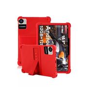 Coque pour Crelander W30 Pro 10.1 Pouces,daunke Silicone Souple,avec Support Rabattable,Légère aux Chocs,Anti-Rayures,Protection complète,Rouge