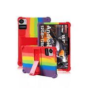 Coque pour Crelander W30 Pro 10.1 Pouces,daunke Silicone Souple,avec Support Rabattable,Légère aux Chocs,Anti-Rayures,Protection complète,Couleurs Arc-en-Ciel