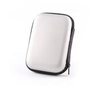 Coque pour disque dur externe, Sac de Disque Dur pour 2.5'' disque dur, Portable HDD SSD Étui case, Compartiments Intérieurs avec Proche Filet, Disque dur Protection Sac Antichoc Rigide Coque, Blanc