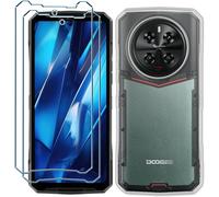 Coque Pour Doogee Dk10 5g Transparent Cover + 2 X Film De Verre Trempé Protection Écran, Anti-Vibration Et Glisse Silicone Bumper Tpu Souple Etui Housse Case(6.67"")[Wke07301]