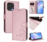 Coque pour Doogee N55 Plus/N55 / N55 Pro Etui PU Cuir Motif Porte Carte à Rabat Clapet Protection Flip Case Housse Coque -Pink