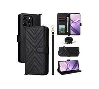 Coque pour Doogee Note 58/Note 58 Pro Etui Portefeuille pour Téléphone Portable en Cuir PU Souple avec Fermeture Magnétique Bandoulière Longue et