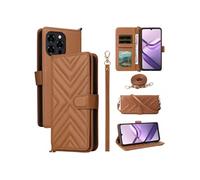 Coque pour Doogee Note 58/Note 58 Pro Etui Portefeuille pour Téléphone Portable en Cuir PU Souple avec Fermeture Magnétique Bandoulière Longue et
