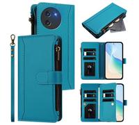 Coque pour Doogee Note 59/Note 59 Pro 6.75"", Étui Housse en Cuir PU Protection avec Porte Carte, Fonction Support, Dragonne,Bleu