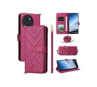 Coque pour Doogee Note 59/Note 59 Pro Etui Portefeuille pour Téléphone Portable en Cuir PU Souple avec Fermeture Magnétique Bandoulière Longue et