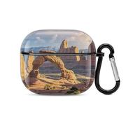 Coque pour écouteurs Bluetooth Arches National Park - Protection intégrale contre les chocs - Coque rigide - Prend en charge le chargement sans fil avec porte-clés - Cadeau personnalisé pour AirPods 3