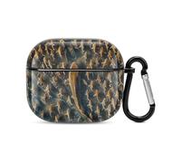 Coque pour écouteurs Bluetooth avec gros poissons et petits poissons - Protection intégrale contre les chocs - Coque rigide - Prend en charge le chargement sans fil avec porte-clés - Cadeau