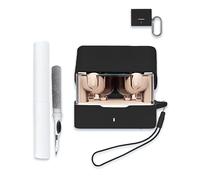 Coque pour écouteurs Bluetooth Moondrop Space Travel - Protection complète en silicone souple - Absorption des chocs - Avec porte-clés, cordon et stylo de nettoyage [LED avant visible], noir