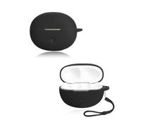 Coque pour écouteurs sans fil QCY Crossky C50, yystao Coque de protection en silicone souple compatible avec QCY Crossky C50, avec cordon, résistant à la poussière, aux chocs et durable, noir