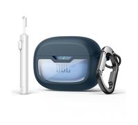 Coque pour écouteurs - SURITCH - JBL Wave Beam 2 / Wave Beam / Wave 200TWS - Bleu foncé - Mousqueton - Kit de nettoyage