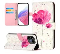 Coque pour Fairphone 6, 3D en Cuir PU Étui Portefeuille à Rabat Housse Cover avec Porte Cartes Fermeture Magnétique Etui de Protection pour Fairphone 6, Une Fleur