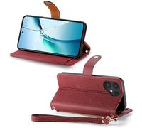 COQUE pour Fairphone 6, avec [Béquille][Blocage RFID][Lanière] Portefeuille en Cuir PU à Motif cœur, pour Fairphone 6-Rouge