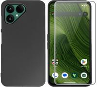 Coque Pour Fairphone 6 Coque De Protection En Silicone +1x Film De Protection,Case Arrière Mate, Toucher Doux, Anti-Rayures, Anti-Traces De Doigts (Noir)