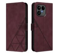 Coque pour Fairphone 6 Coque Etui avec Porte Carte à Rabat Clapet Portefeuille en PU Cuir Pochette Magnétique Flip Case Étui Cover Housse Protection Coque pour Fairphone 6, Rouge