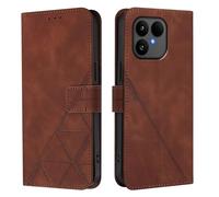 Coque pour Fairphone 6 Coque Etui avec Porte Carte à Rabat Clapet Portefeuille en PU Cuir Pochette Magnétique Flip Case Étui Cover Housse Protection Coque pour Fairphone 6, Marron