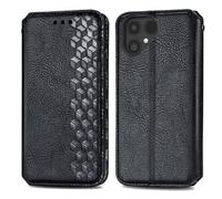 COQUE pour Fairphone 6, étui Portefeuille en Cuir PU à Motif cœur avec [béquille] [Blocage RFID] [Cordon], Compatible avec Fairphone 6-Noir