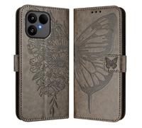 Coque pour Fairphone 6 Étui Portefeuille en Cuir PU avec Porte Carte à Rabat Clapet Pochette Magnétique Flip Protection Case Cover Housse pour Fairphone 6, Gris