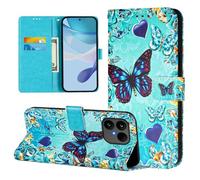 Coque pour Fairphone 6 Housse PU Cuir Portefeuille Magnétique Flip Étui à Rabat Case avec TPU Housse [Emplacements Cartes] [Fonction Support] pour Fairphone 6, Papillon