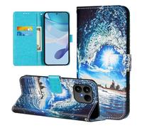 Coque pour Fairphone 6 Housse PU Cuir Portefeuille Magnétique Flip Étui à Rabat Case avec TPU Housse [Emplacements Cartes] [Fonction Support] pour Fairphone 6, Mer Bleue