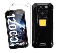 Coque pour FOSSiBOT F106 Pro 6.58""+2Pièces Verre Trempé,Protection écran,Black TPU Souple Etui Housse Antichoc Case-Noir U88