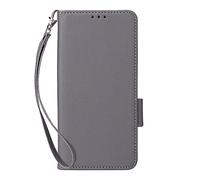 Coque pour Fossibot S2,Étui de téléphone en Cuir avec 4 Fentes pour Cartes.Fermeture magnétique.Anti-Glissement et Chute,avec Corde de Main -Gray
