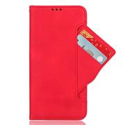 Coque pour Fossibot S3 Pro,Boîtier de téléphone en Cuir PU Flip avec Fentes Mobiles pour Cartes.Conception de Support,Protection Contre Les Chutes-Red