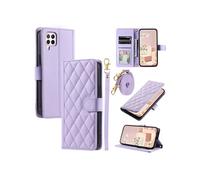 Coque pour FOXDOCK Huawei P40 Lite Protection magnétique Souple en cuir PU Flip Slim Cover avec longue sangle Compatible avec Huawei P40 Lite-Violet