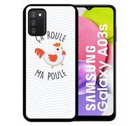 Coque Pour Galaxy A03s - A Roule Ma Poule - Silicone - Noir