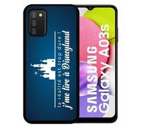 Coque Pour Galaxy A03s - La Realite Est Tropdure Jme Tire A Disney Fond Bleu Fonc - Silicone - Noir