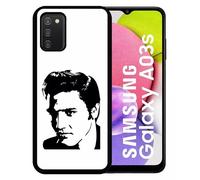 Coque Pour Galaxy A03s - Portrait Elvis Presley - Silicone - Noir