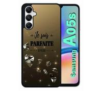 Coque Pour Galaxy A05s - Je Suis Parfaite Ou Presque Fond Diamant - Silicone - Noir