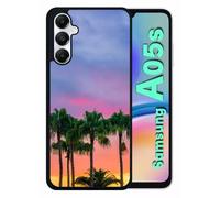 Coque Pour Galaxy A05s - Palmiers Los Angeles - Silicone - Noir