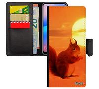 Coque pour Galaxy A05S Portefeuille ecureuil Roux magnetique Orange Ciel Cover Petit Telephone Foret Animal Animaux 4G Noir pour Samsung