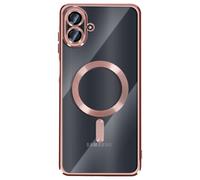 Coque pour Galaxy A07 Compatible MagSafe avec Contour Chromé Rose
