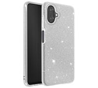 Coque pour Galaxy A07 Conception Bi-Matière et Finition Pailletée Argent