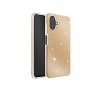 Coque pour Galaxy A07 Conception Bi-Matière et Finition Pailletée Dorée