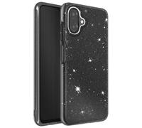 Coque pour Galaxy A07 Conception Bi-Matière et Finition Pailletée Noir