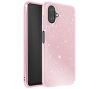 Coque pour Galaxy A07 Conception Bi-Matière et Finition Pailletée Rose