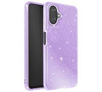 Avizar Coque pour Galaxy A07 Conception Bi-Matière et Finition Pailletée Violet