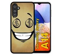 Coque Pour Galaxy A14 - Smiley Cupide Dollars - Silicone - Noir